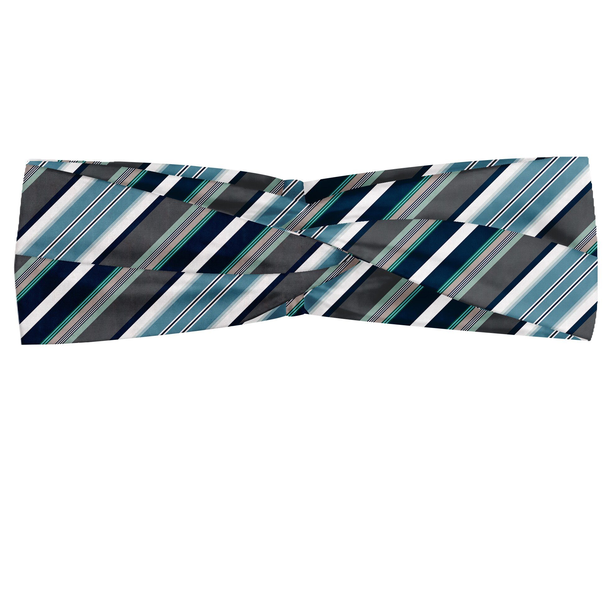 Grau Elastisch Angenehme Diagonal Stirnband alltags Blau accessories Abakuhaus Gestreift und und