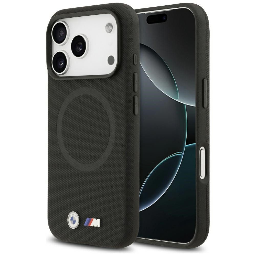 BMW Handyhülle Schutzhülle Magnethülle Handycover 6,9 Zoll, MagSafe, Metalllogo, Öko-Leder, Sturzschutz