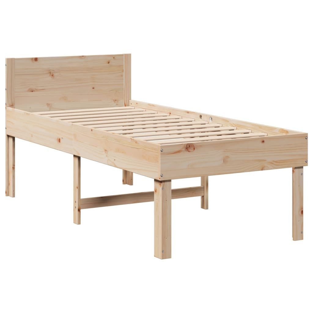 vidaXL Bett Massivholzbett ohne Matratze 75x190 cm Kiefernholz günstig online kaufen