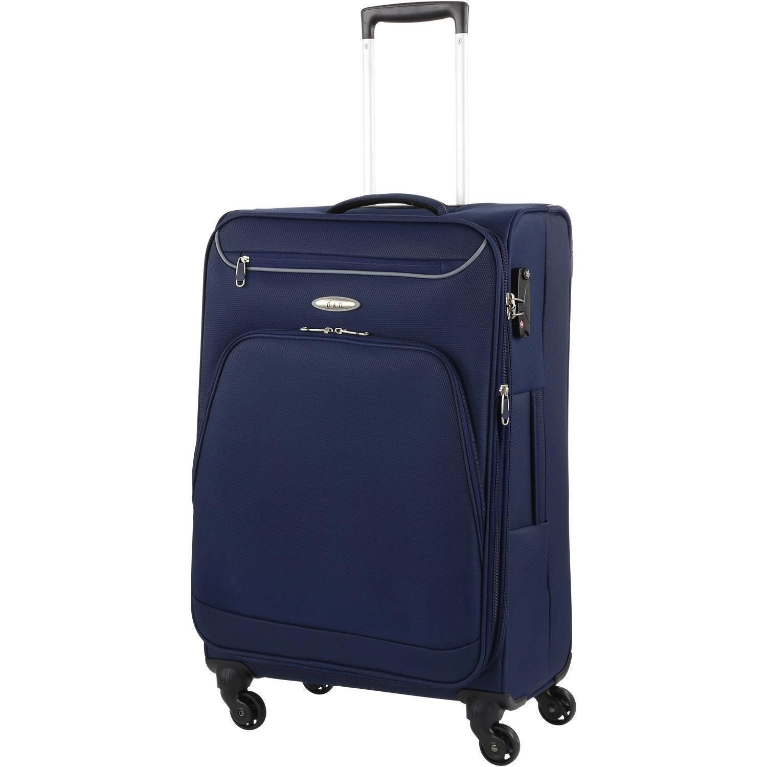 D&N Koffer Travel Line 6404 - 4-Rollen-Trolley M 68 cm (blau), 4 Rollen