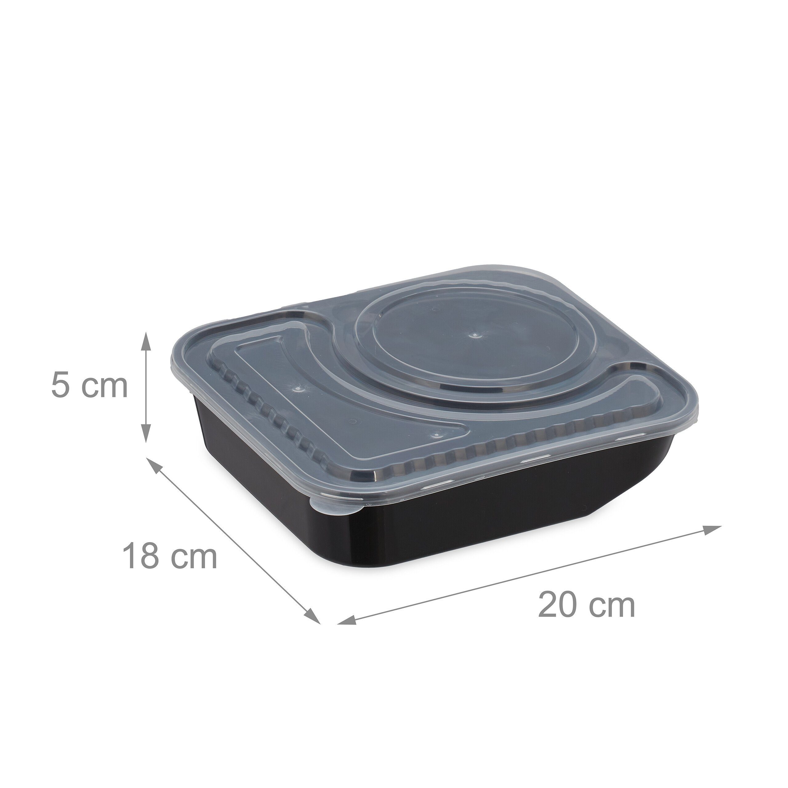 relaxdays Set Kunststoff Boxen Prep Lunchbox Fächer, 2 Meal 24