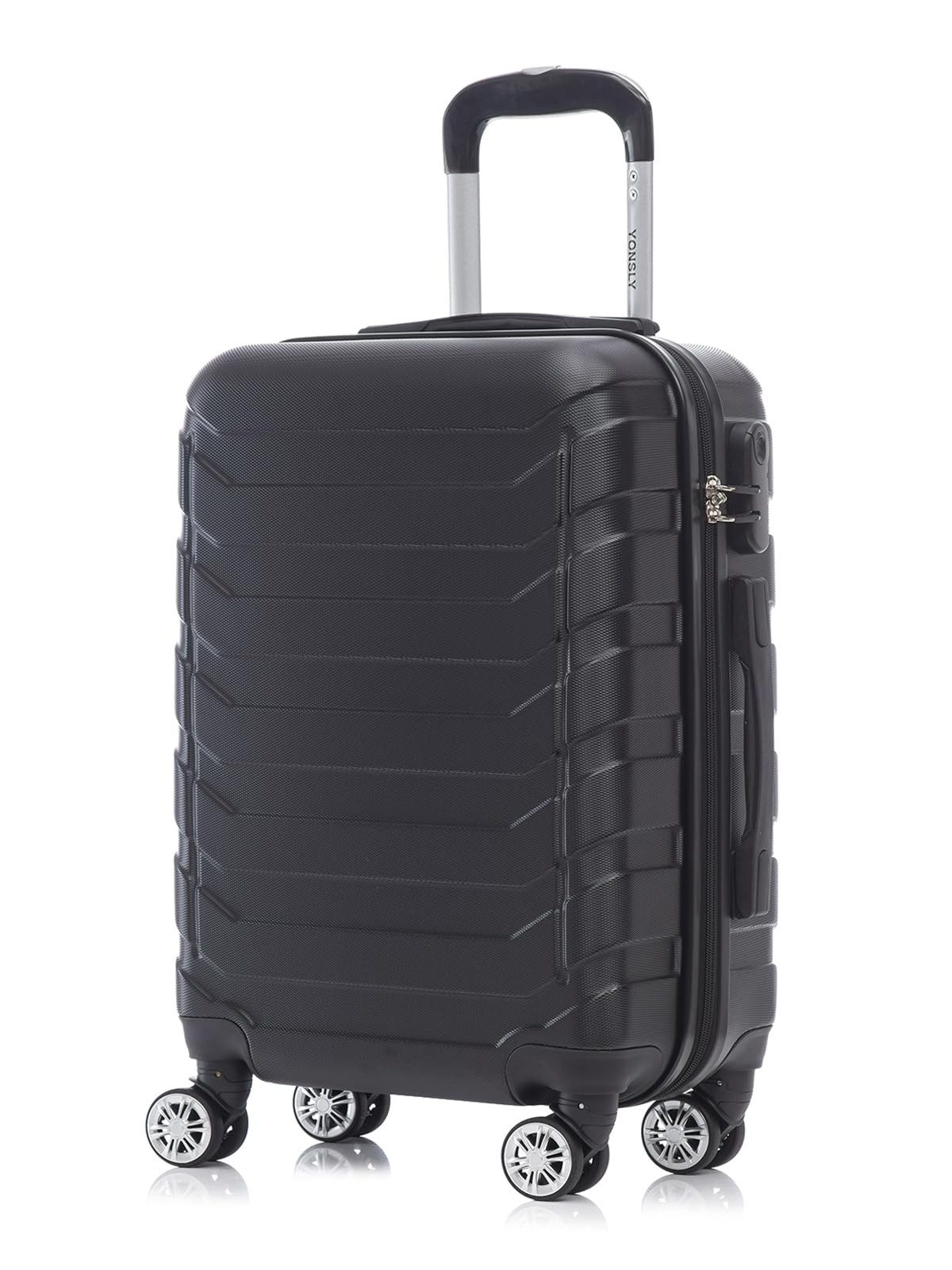 YONSLY Kofferset Reisekoffer Trolley Rollkoffer Hartschale in Größen S/M/L/XL, 4 Rollen, (Einzelkoffer, 1 tlg., Größe wählbar: S, M, L oder XL), aus ABS mit Zahlenschloss, 360°-Rollen und weichem Gummigriff