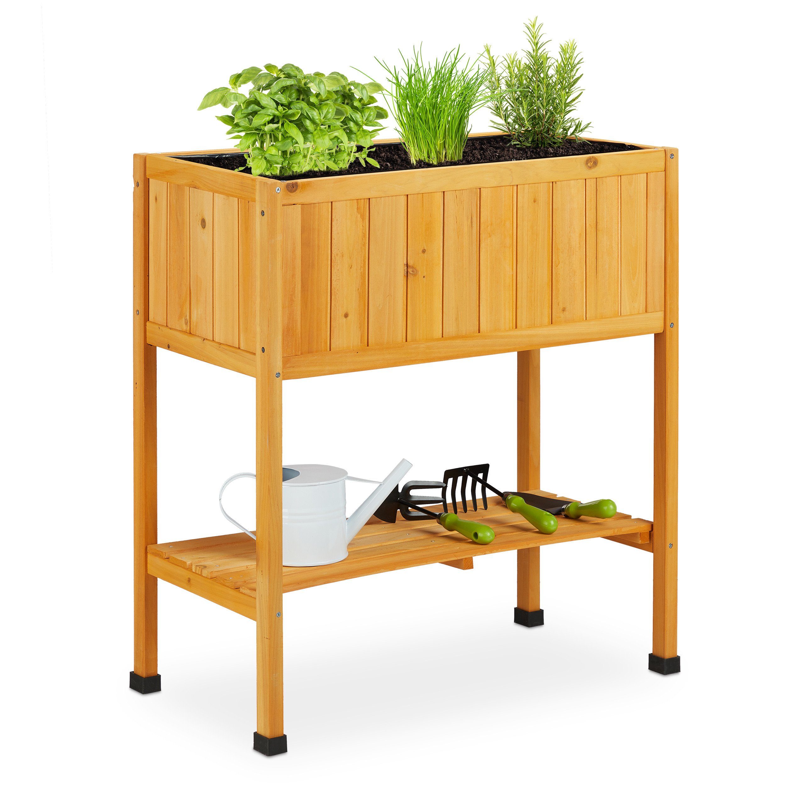 relaxdays Hochbeet aus Holz, orange