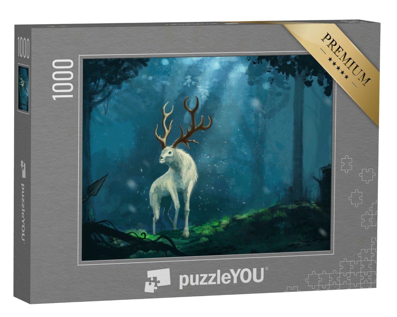 puzzleYOU Puzzle Fantasy-Elch in einem magischen Wald, 1000 Puzzleteile, puzzleYOU-Kollektionen Fantasy