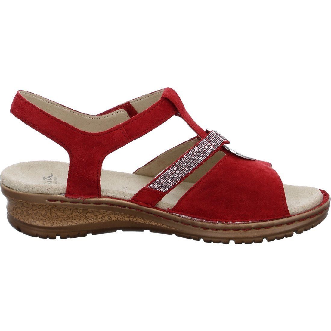 Ara HAWAII Sandale mit modischen rot Glitzerriemchen 045319