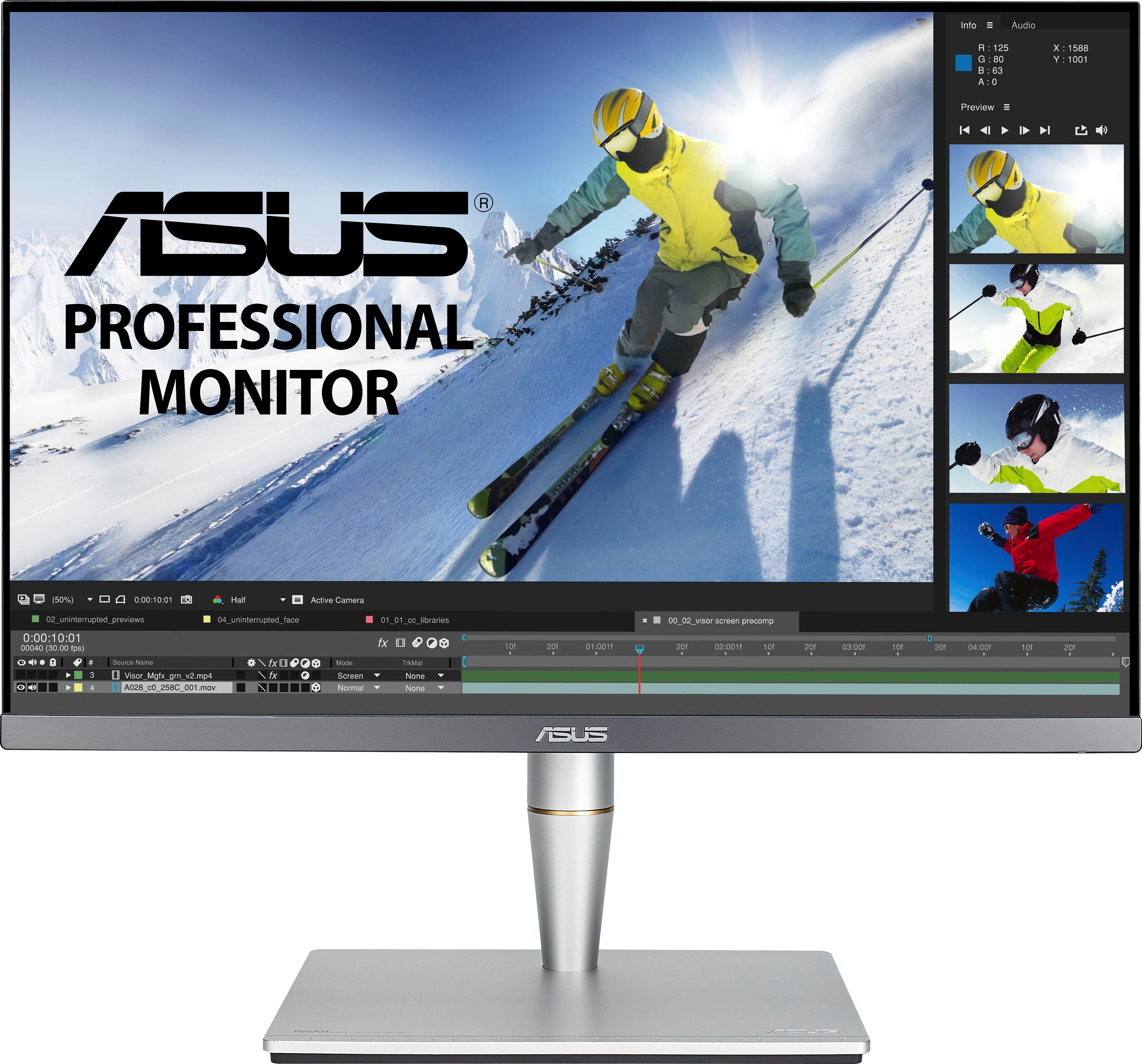 Asus PA24AC LED-Monitor (61 cm/24 ", 1920 x 1200 px, WUXGA, 5 ms Reaktionszeit, 60 Hz, LED)