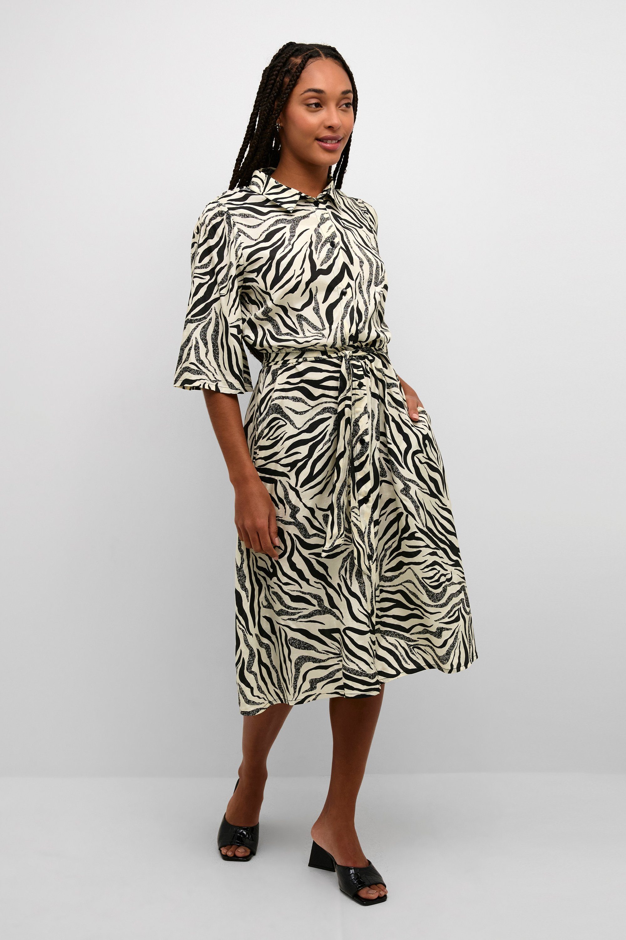 Jerseykleid Sand And KAFFE Black KAsafir Animal Kleid Print