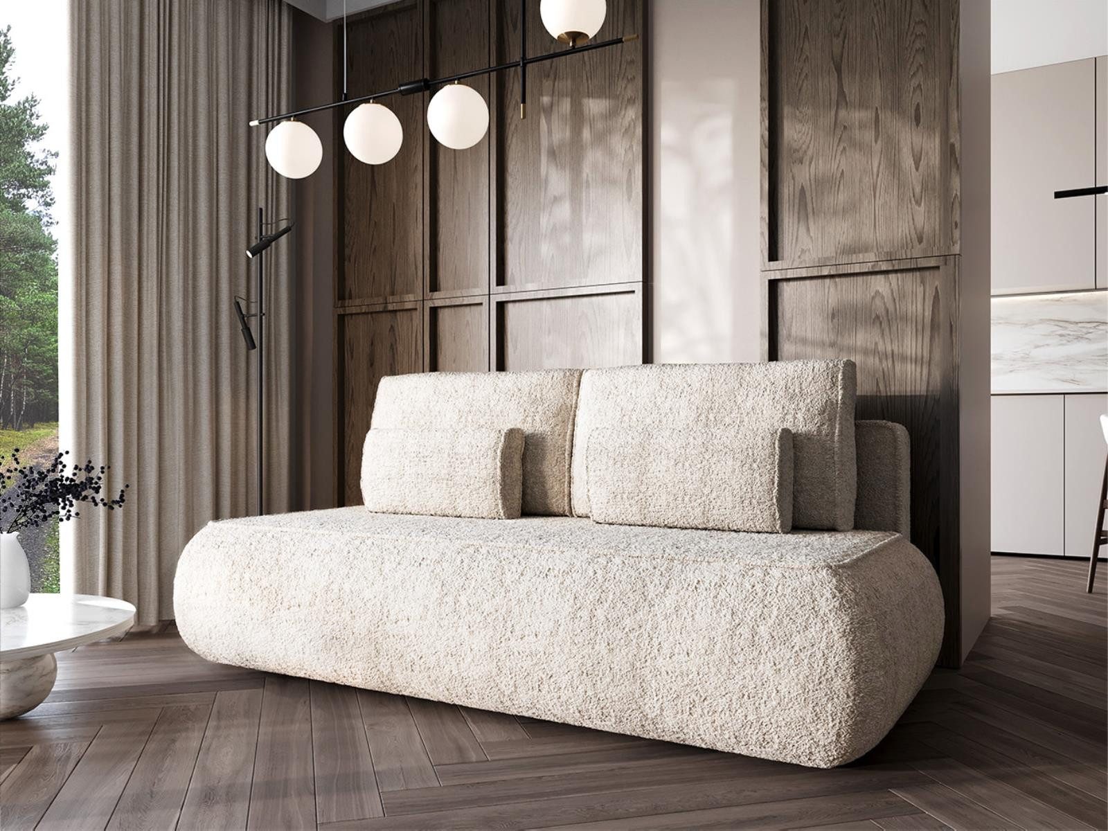 Compleo Schlafsofa Sofa ohne Armlehnen BELLS, Stilvolles Sofa, MADE IN EU, Modern Wohnzimmer, Elegant Couch