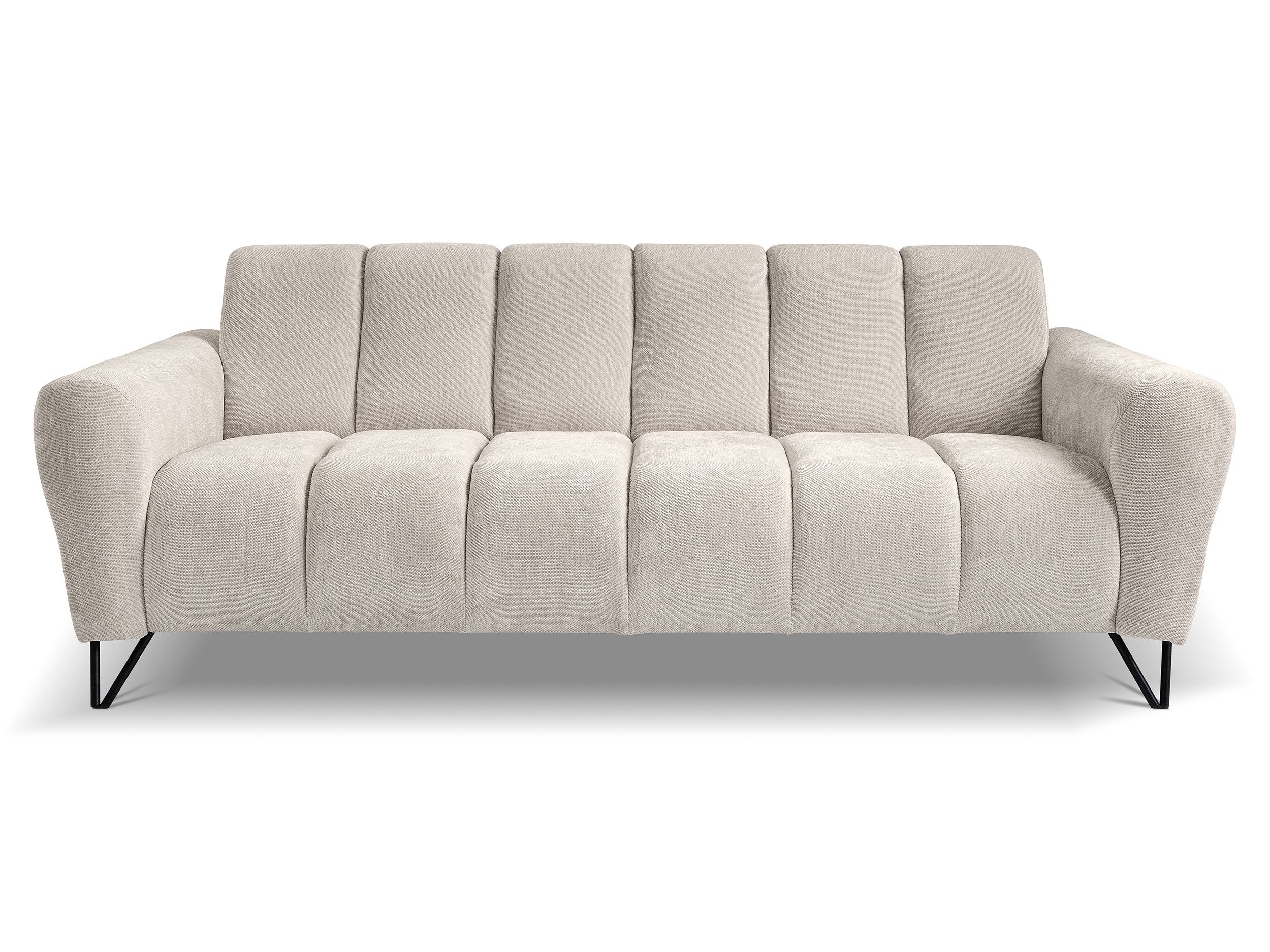 Beautysofa Sofa mit Metallbeine in Schwarz VOLARE, 3-Sitzer, viele Farbvarianten, ohne Schlaffunktion – Bild 2 von 5
