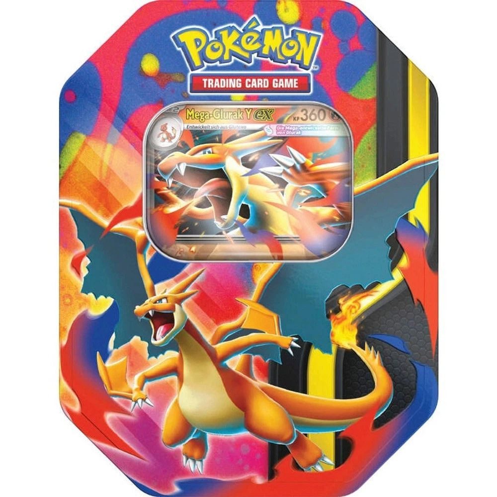 The Pokémon Company International Spiel Pokémon Tin-Box Mega-Glurak Y (4 Booster + Promokarte)