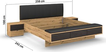 rauch Bettanlage Apollon, (Set, 3-St), mit Bettbank und Nachttisch-Paar, Schubladen mit push-to-open Funktion