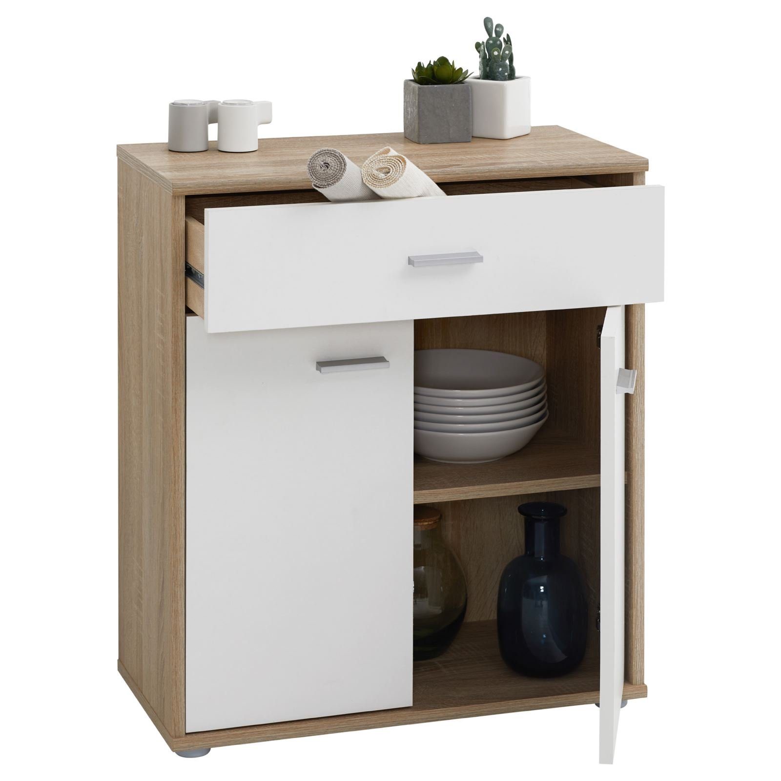 CARO-Möbel Highboard TOMMY, Kommode Sideboard Schrank Anrichte versch. Farben mit Schublade Design