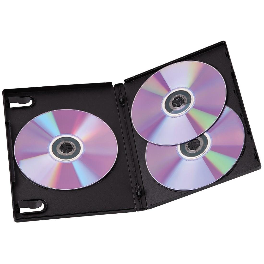 Hama DVD-Hülle DVD Leerhülle Dreier Box, Triple Box, 5er Pack, Schwarz, Schutzhülle