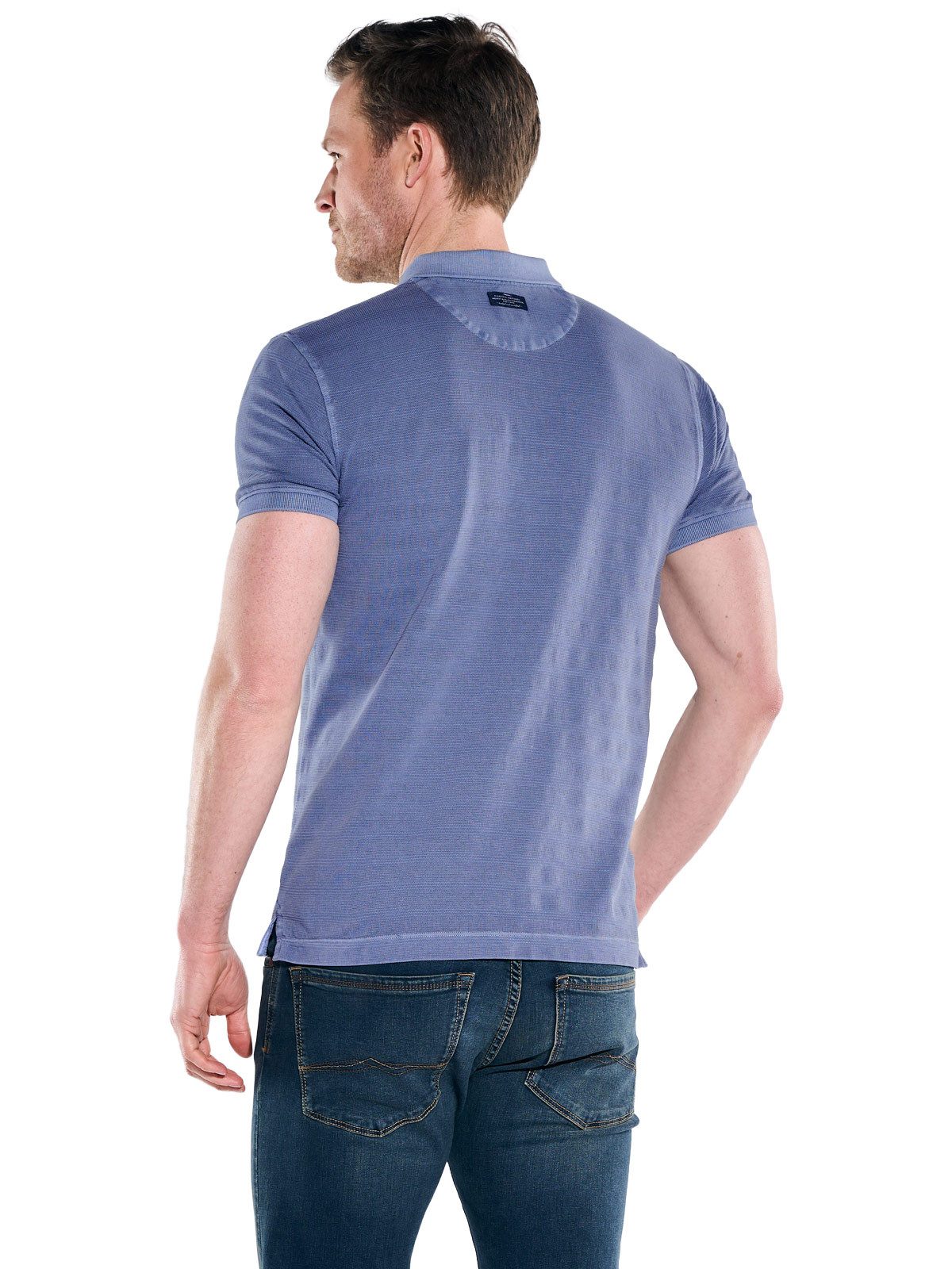 Engbers Poloshirt Herren Poloshirt aus Baumwolle mit Farbeffekt, Brilliantblau