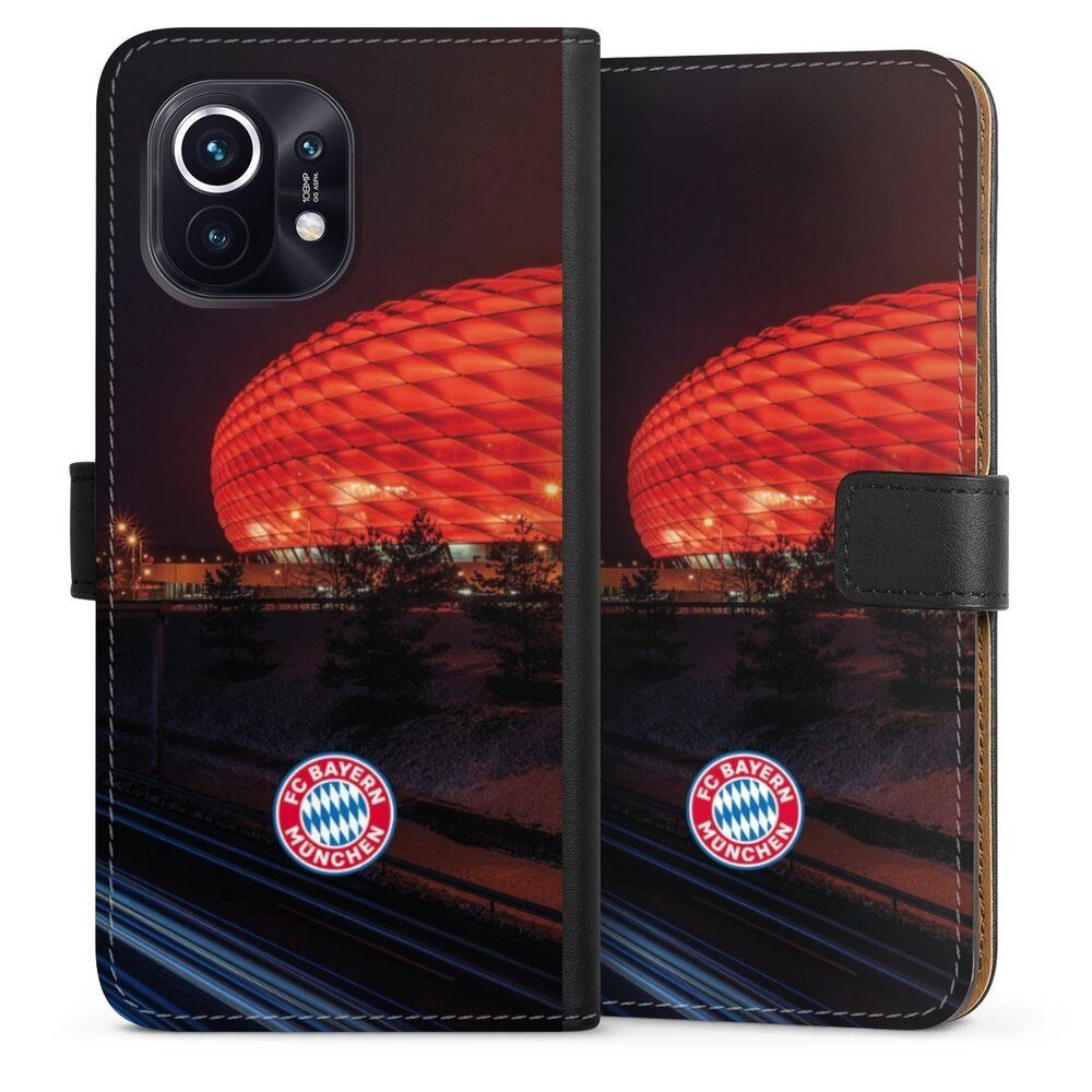 DeinDesign Handyhülle FC Bayern München FCB Stadion Allianz Arena bei Nacht  FCB, Xiaomi Mi 11 Hülle Handy Flip Case Wallet Cover Handytasche Leder