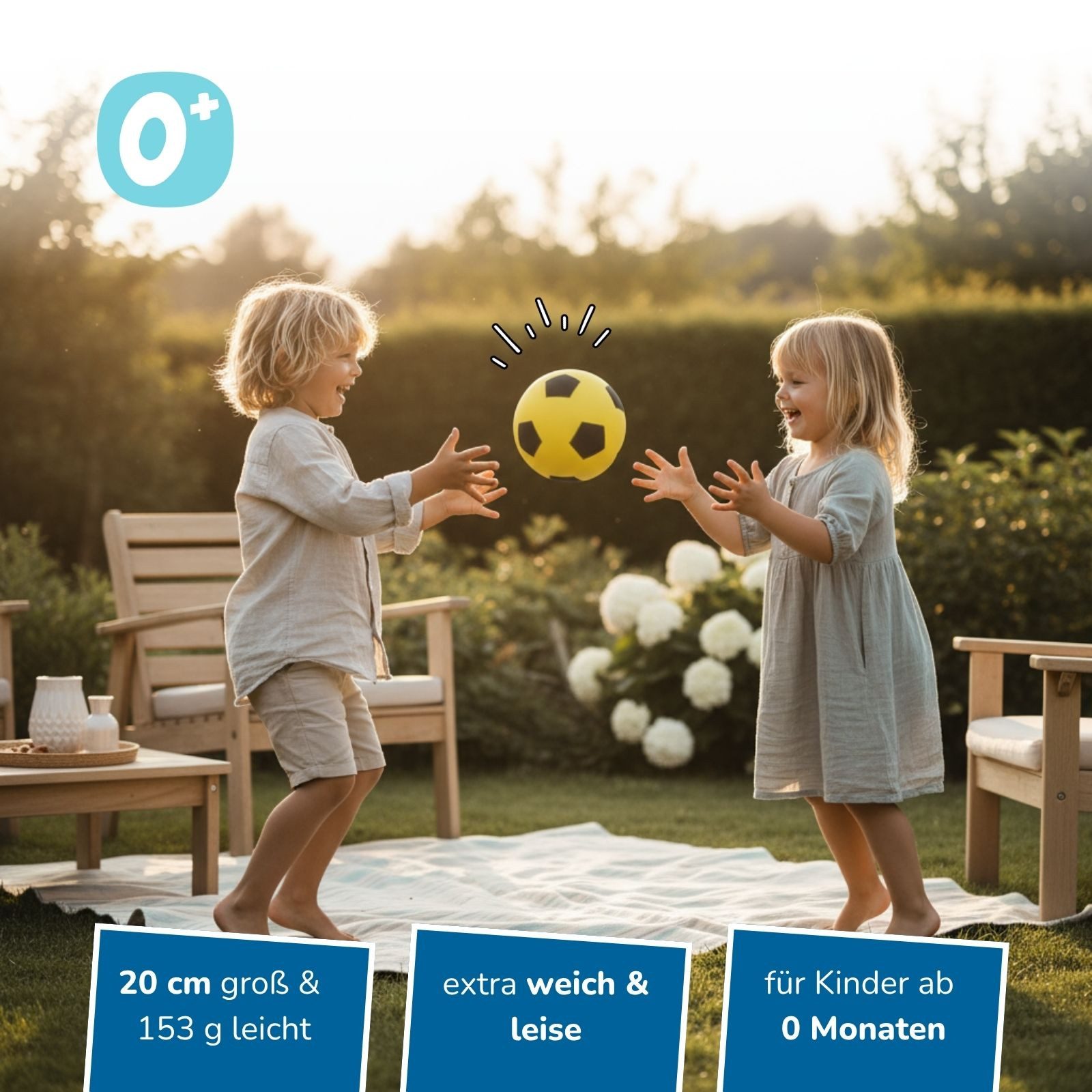 alldoro Softball 12er Set Schaumstoffball gelb Ø 20 cm, weiche Soft-Fußbälle für Kinder, 12 sichere Kinderbälle für drinnen & draußen, geeignet ab 0 Jahren