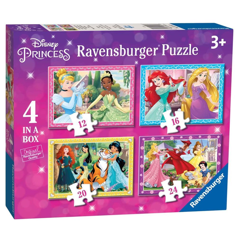 Disney Puzzle 4 in 1 Puzzle Box Disney Princess Ravensburger Kinder Puzzle, 24 Puzzleteile