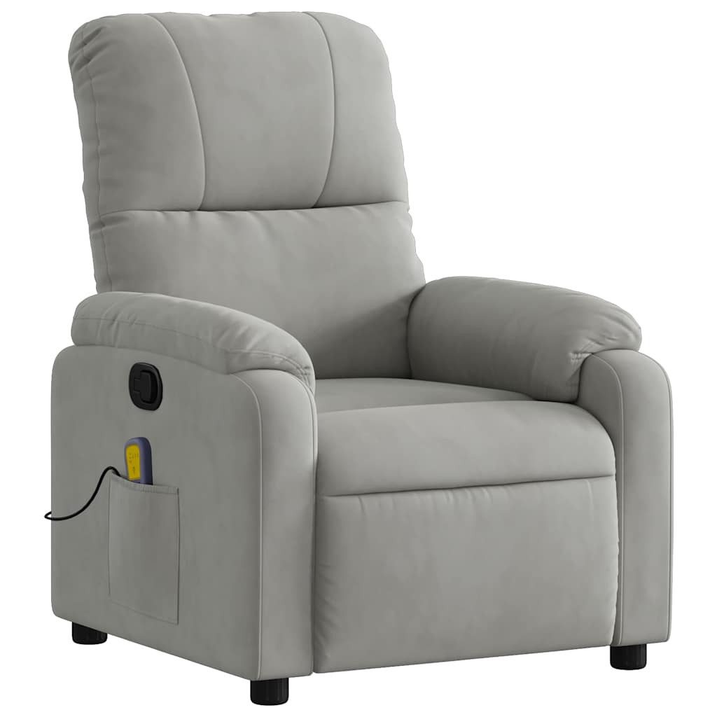vidaXL Sessel Massagesessel Hellgrau Mikrofasergewebe (1-St) günstig online kaufen