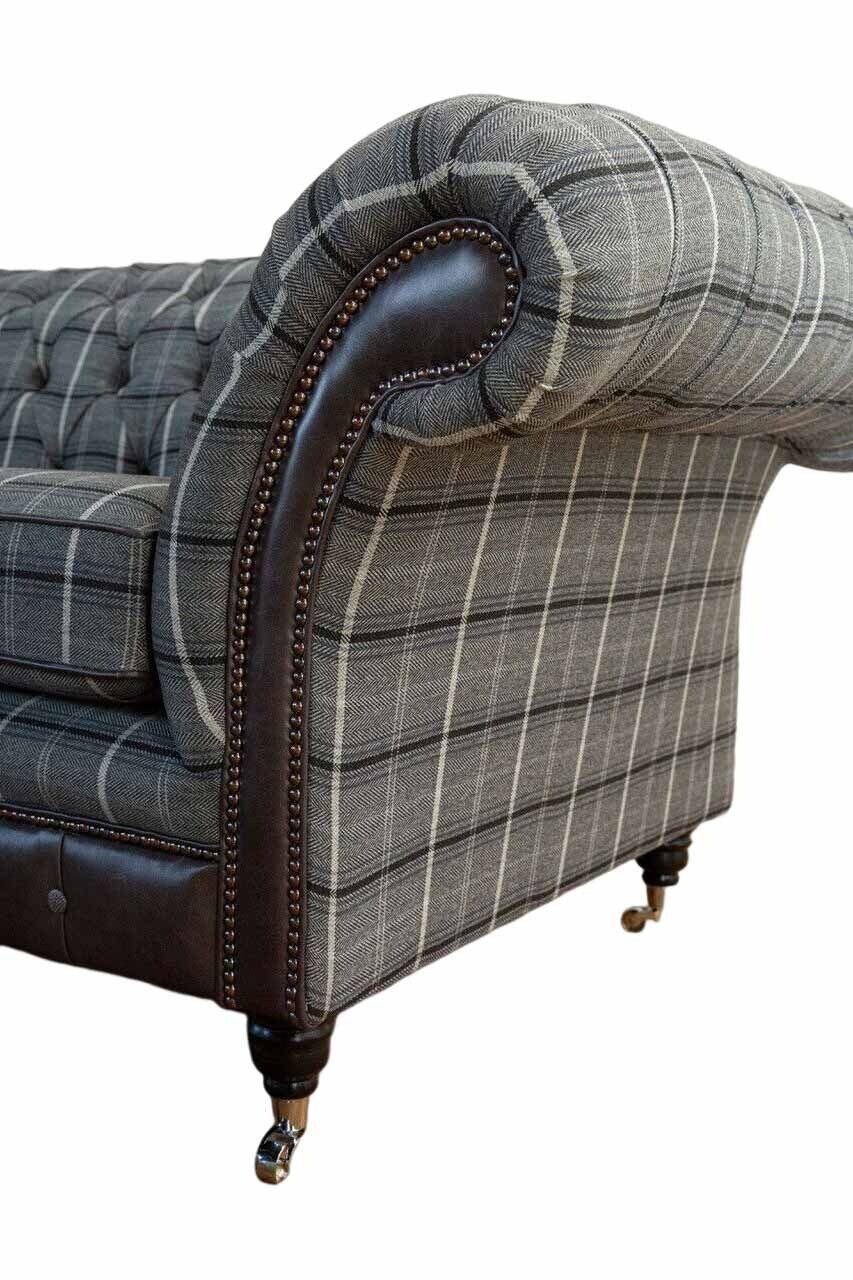 Polster Sofa Chesterfield Couch JVmoebel In Grauer Europe Made 3-Sitzer Dreisitzer Neu, Designer