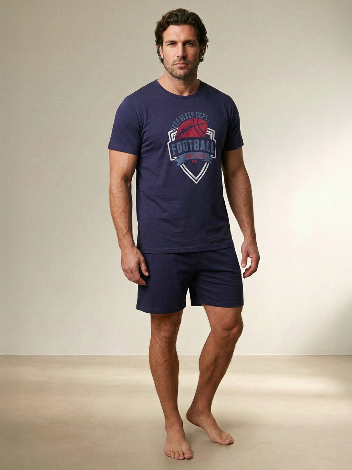 Henry Terre Shorty Paul Football Herren Pyjama Set Kurz M - 5XL