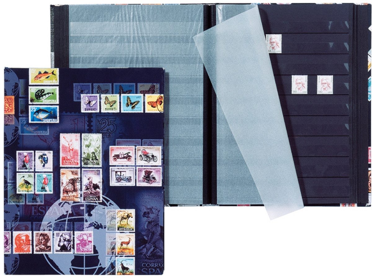 PAGNA Fotoalbum Briefmarkenalbum Porto A5 16 Seiten schwarze Blätter