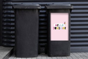 MuchoWow Wandsticker Sommer - Eiscreme - Pastell - Rosa (1 St), Mülleimer-aufkleber, Mülltonne, Sticker, Container, Abfalbehälter