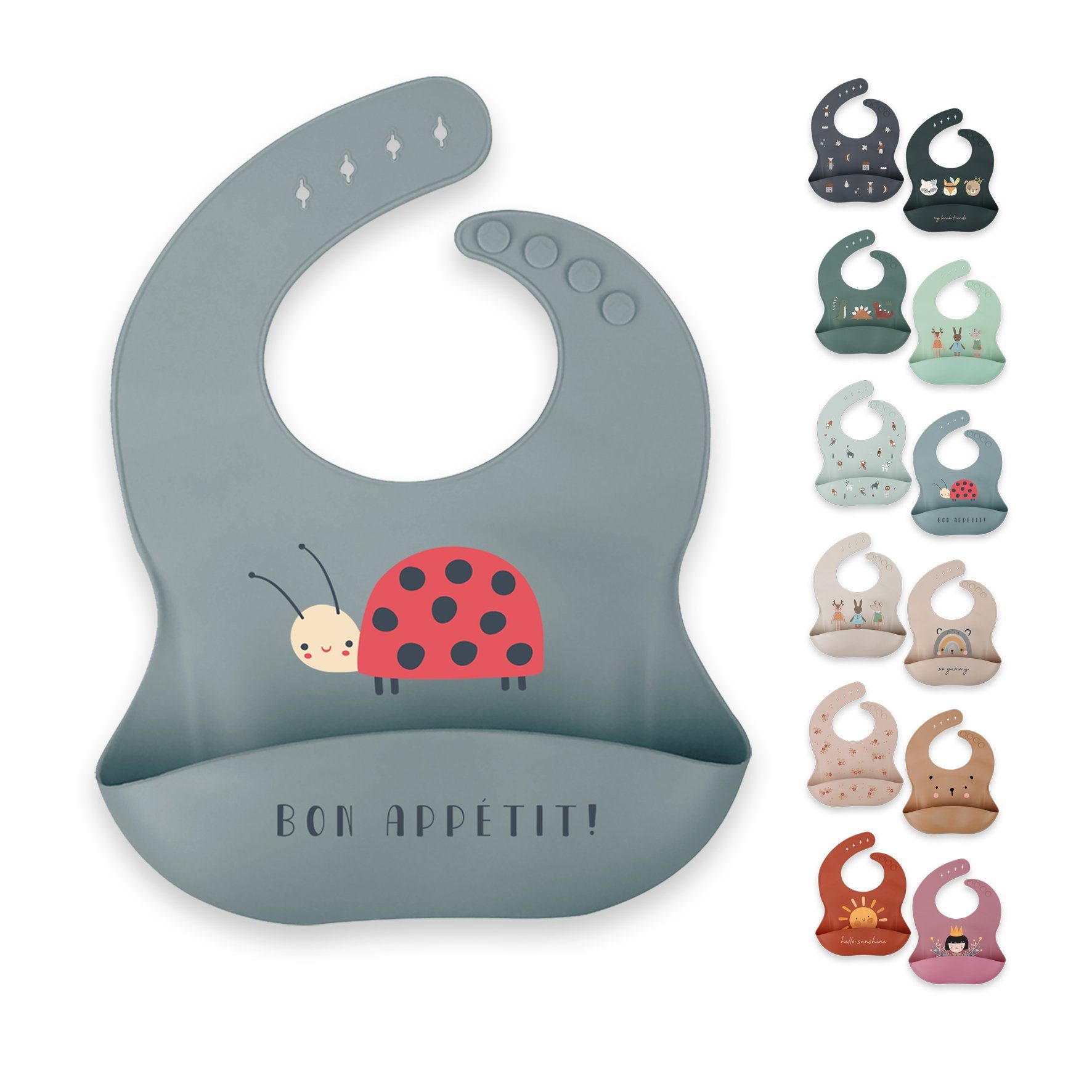 Artee Lätzchen Silikon Lätzchen mit Auffangtasche