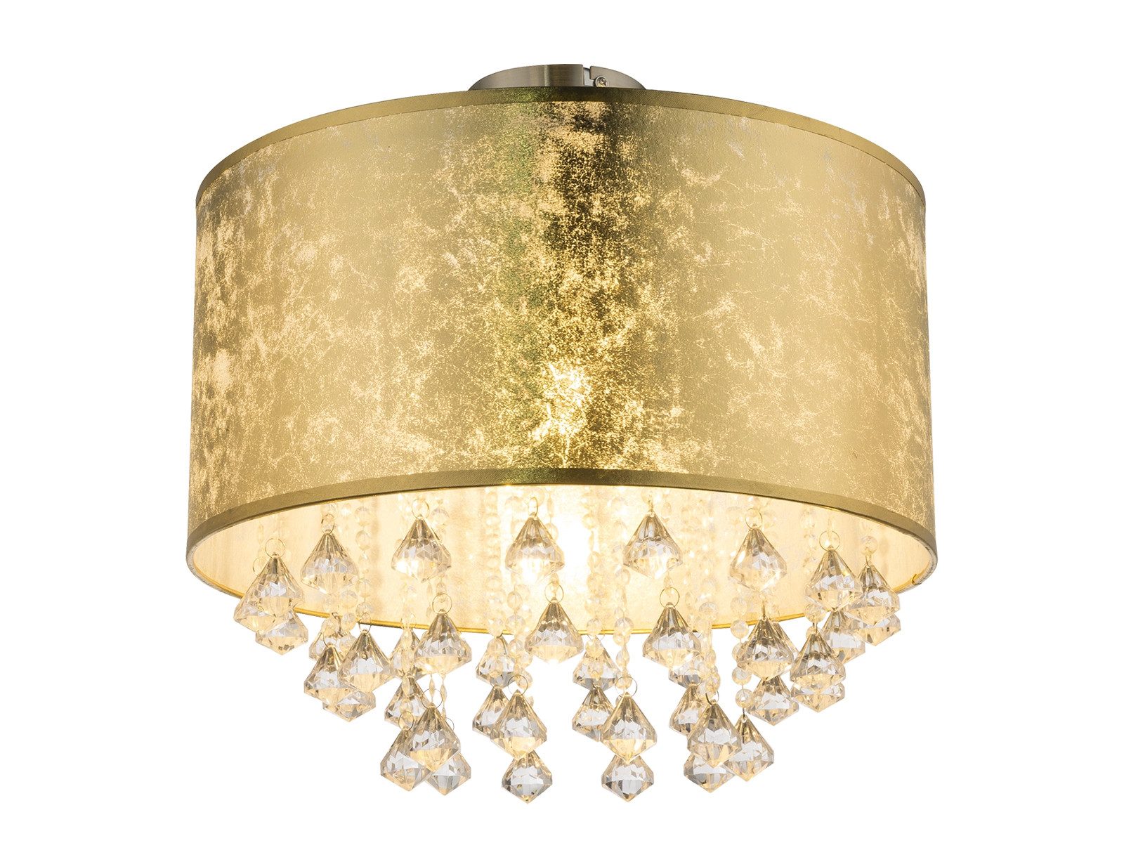 GLOBO LIGHTING LED Deckenleuchte Stoff mit Acryl Kristall Behang Ø 40cm, Di günstig online kaufen