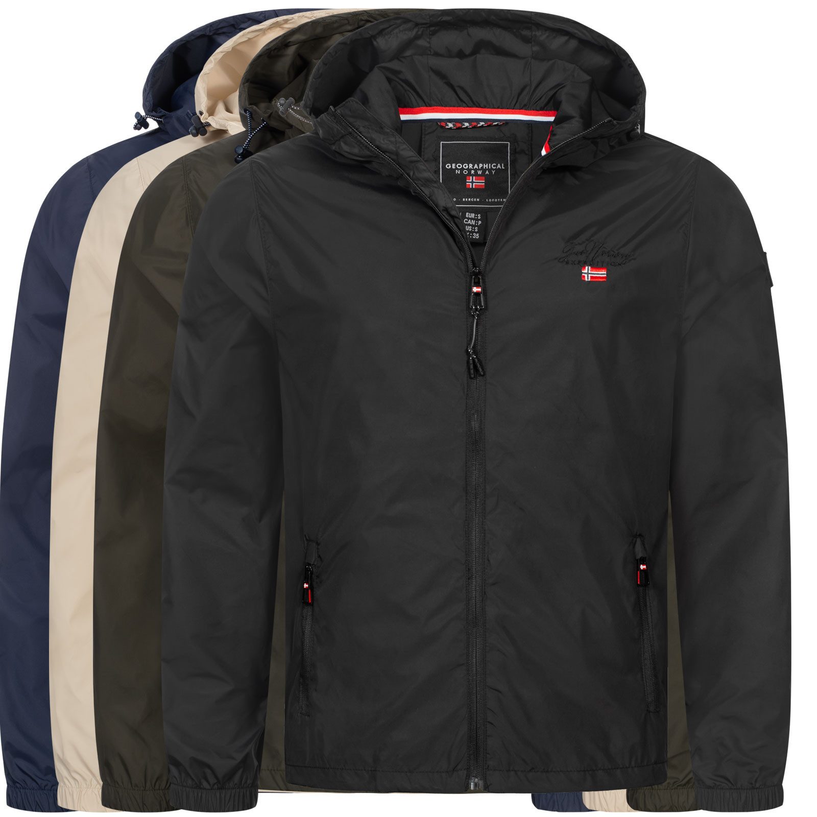 Geographical Norway Regenjacke Übergangsjacke Sport Jacke Windbreaker Regenjacke Outdoor Herbst – Bild 4 von 5