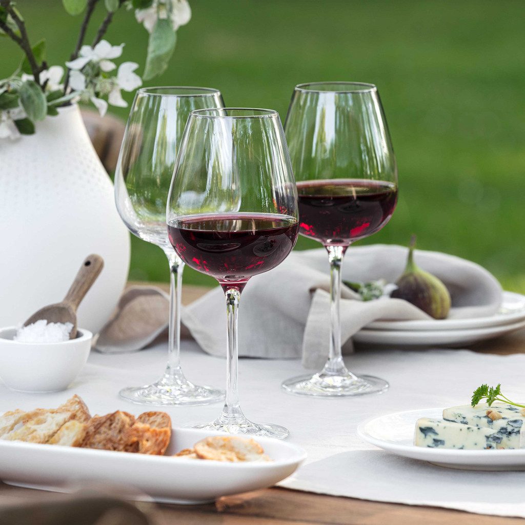 Villeroy & Boch Rotweinglas Purismo Wine Rotweinglas, Set 4tlg. 230mm, 4-tlg., Glas, Kristallglas, 4 Stck, spülmaschinenfest