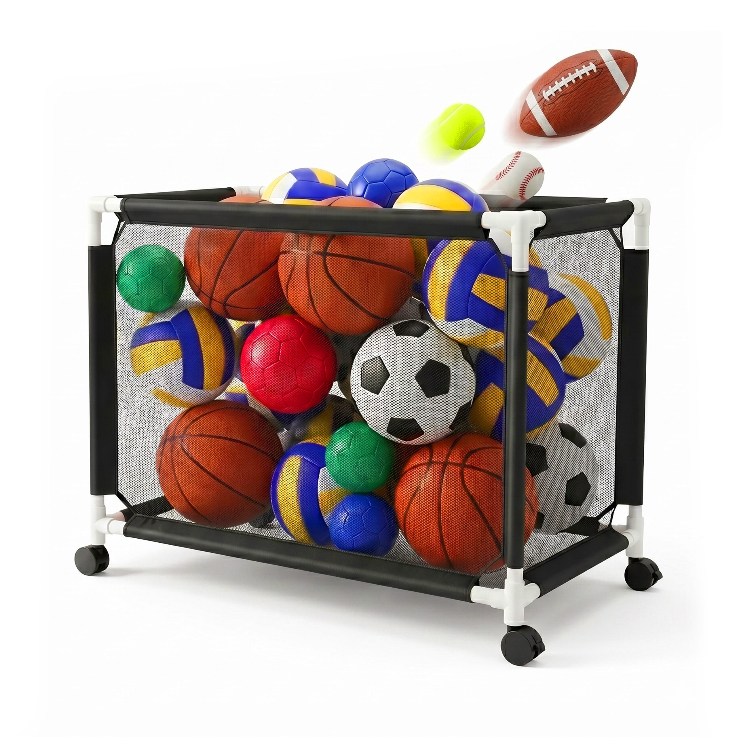 relaxdays Ballwagen mit Rollen, (1-St), M