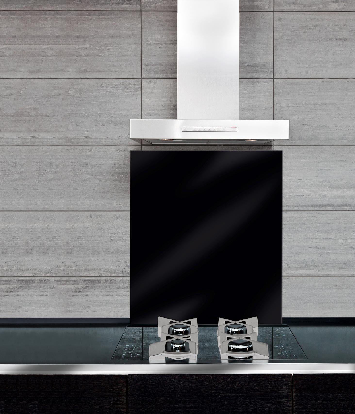 WENKO Küchenrückwand Unifarben, (1-tlg), unifarbene Glasrückwand schwarz