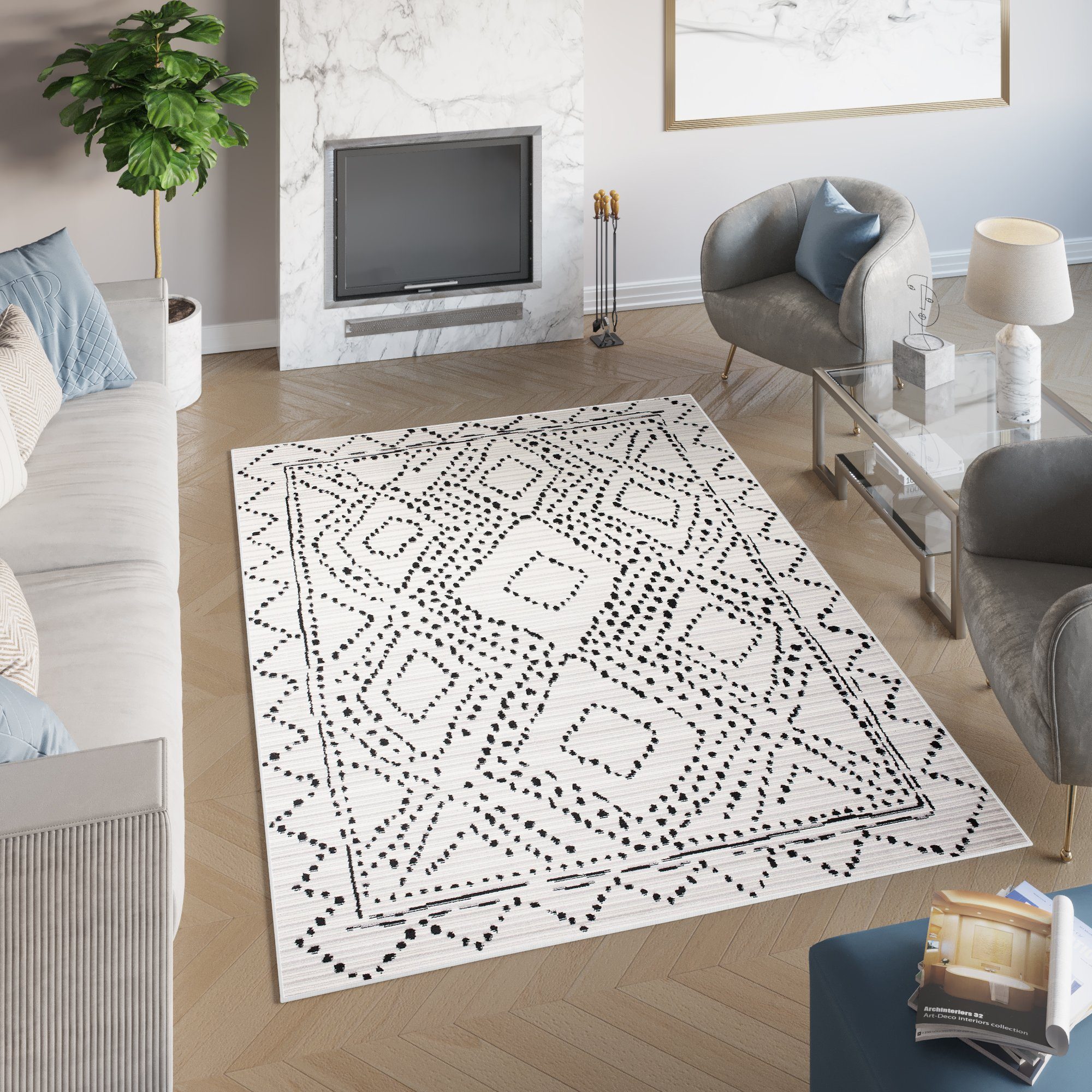 Tapiso Teppich JUNO, rechteckig, Höhe: 8 mm, Wohnzimmer, Schlafzimmer, Kurzflor