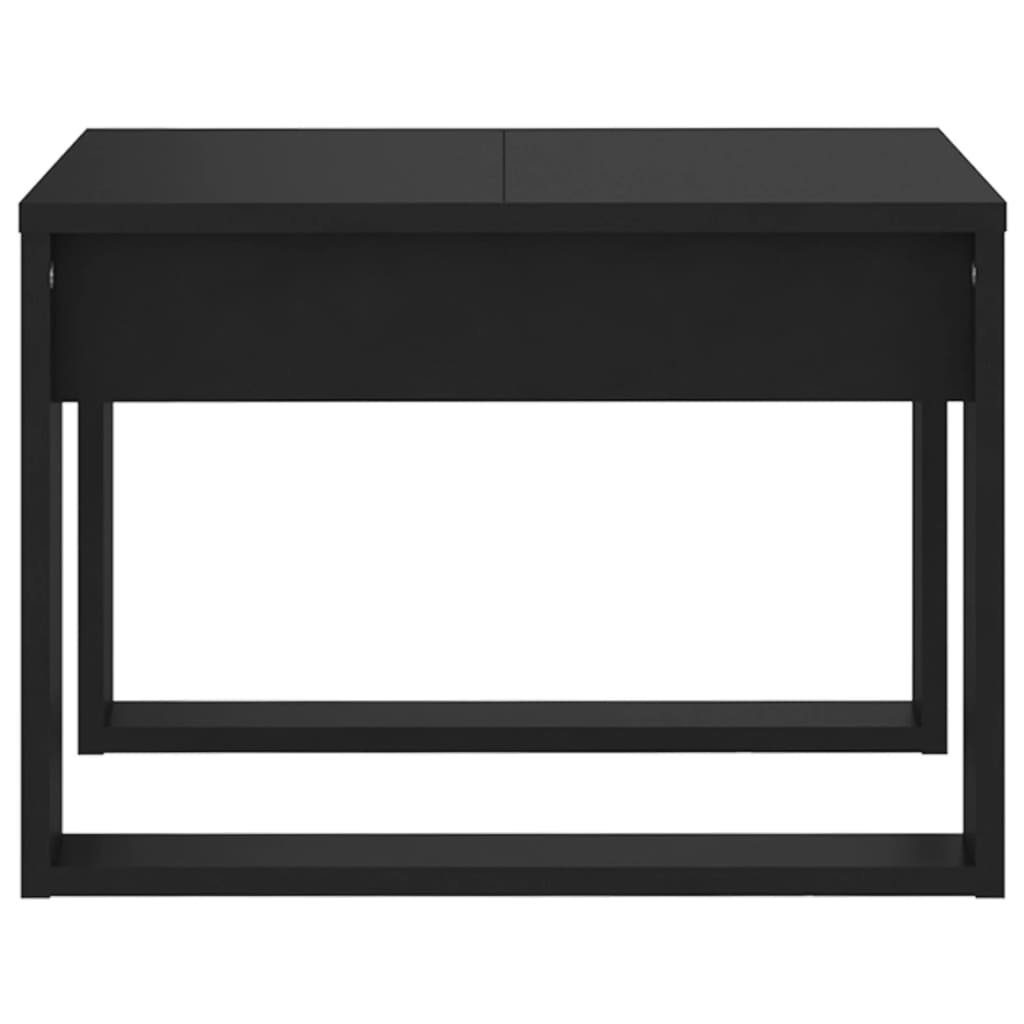 vidaXL Beistelltisch Beistelltisch 50x50x35 Schwarz (1-St) | Holzwerkstoff Schwarz Schwarz cm