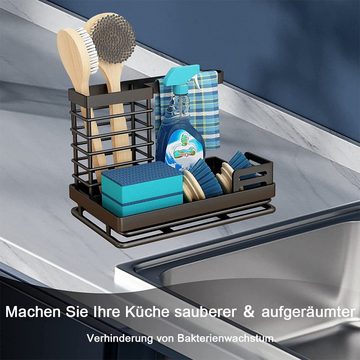 zggzerg Küchenorganizer-Set Spülbecken Organizer Edelstahl Küchen Spülbecken Spüllappenhalter