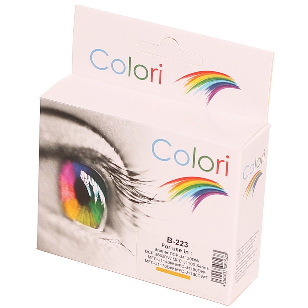 Colori Tintenpatrone (Kompatible Druckerpatrone für Brother LC-221 LC-223XL Gelb, MFC-J1170DW MFC-J1180DWT MFC-J4420DW MFC-J4425DW MFC-J4620DW MFC-J462)