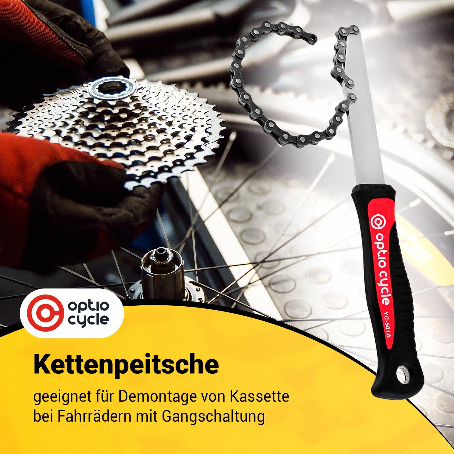 Optio Cylce Fahrradwerkzeugset Kettenpeitsche Fahrrad Kassette günstig online kaufen
