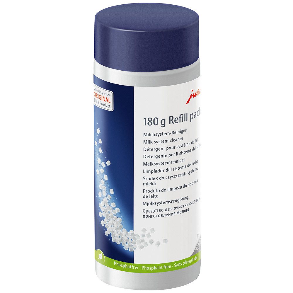 JURA Mini-Tabs Refill Milchsystem-Reiniger (Packung, [- 1 Dose mit 180g Inhalt für 60 Reinigungen Milchsystem-Reiniger Mini-Tabs (Nachfüllflasche)