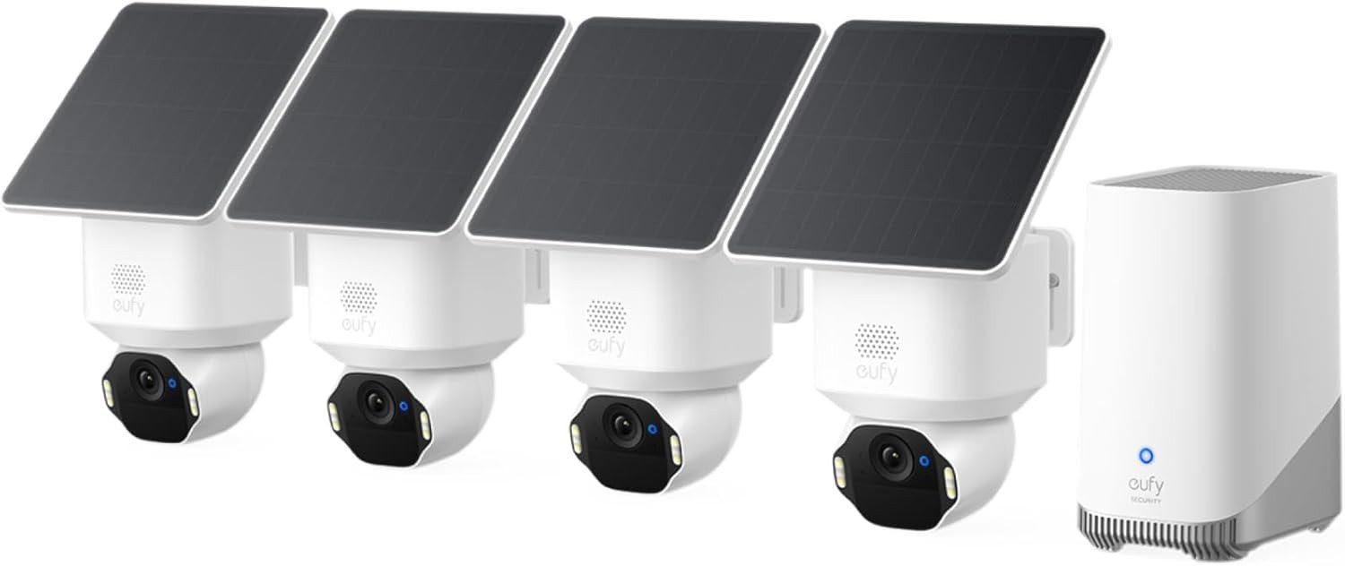 eufy Security Überwachungskamera eufy eufyCam E42 4K Kabellose Solar-Überwachungskamera Außen (4-tlg)