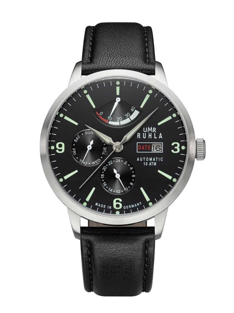 UMR Ruhla Automatikuhr Herrenuhr mit Lederband, 42 mm, 80271, Made in Germany