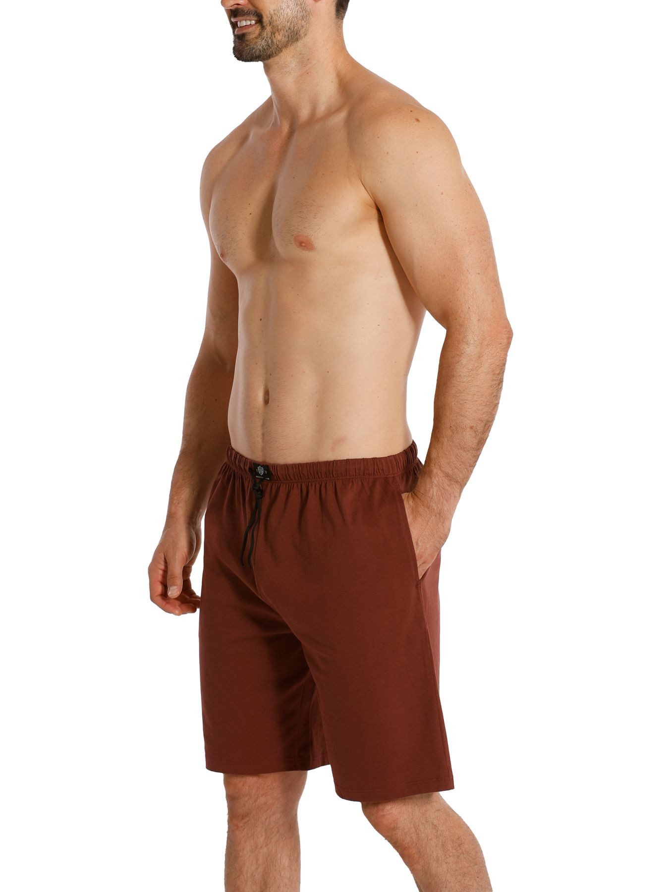 HAASIS Bodywear 1919 Bermudas Herren Jerseybermuda 77120863-bordeaux (1-tlg) Leichte Bermuda, Seitentaschen, Kordel
