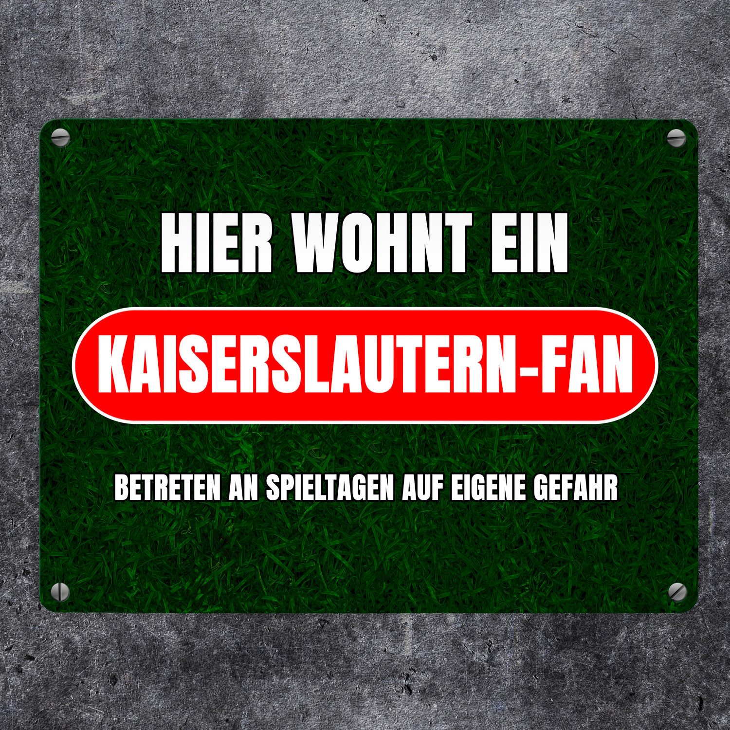 speecheese Metallschild Hier wohnt ein Kaiserslautern Fan Metallschild in 1 günstig online kaufen