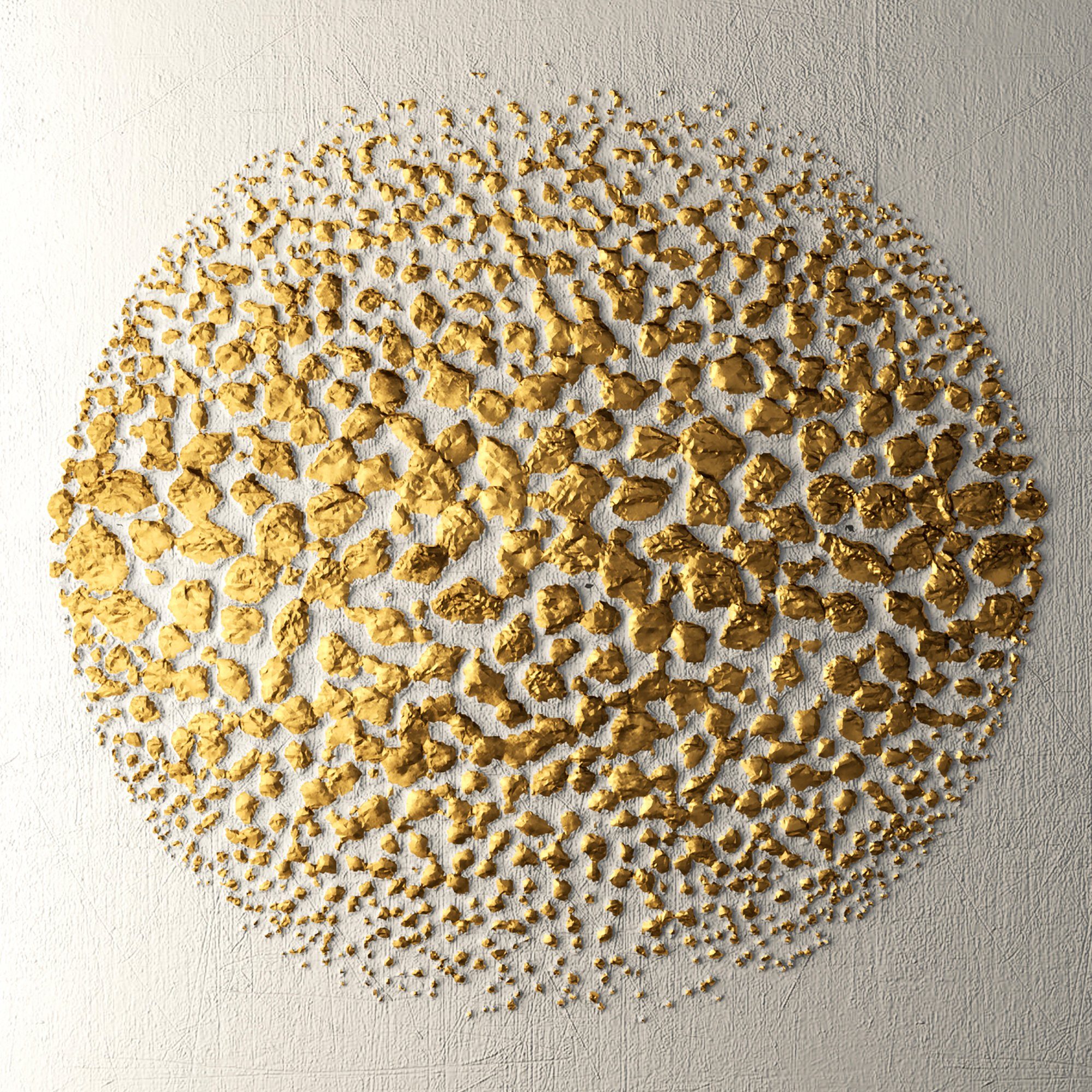 Abstrakt Ball, Leonique (1 Leinwandbild guten St), Schallabsorptions-Eigenschaften Akustikbild Golden mit sehr