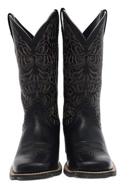 Ariat ROUND UP REMUDA Schwarz Cowboystiefel Damen Westernreitstiefel