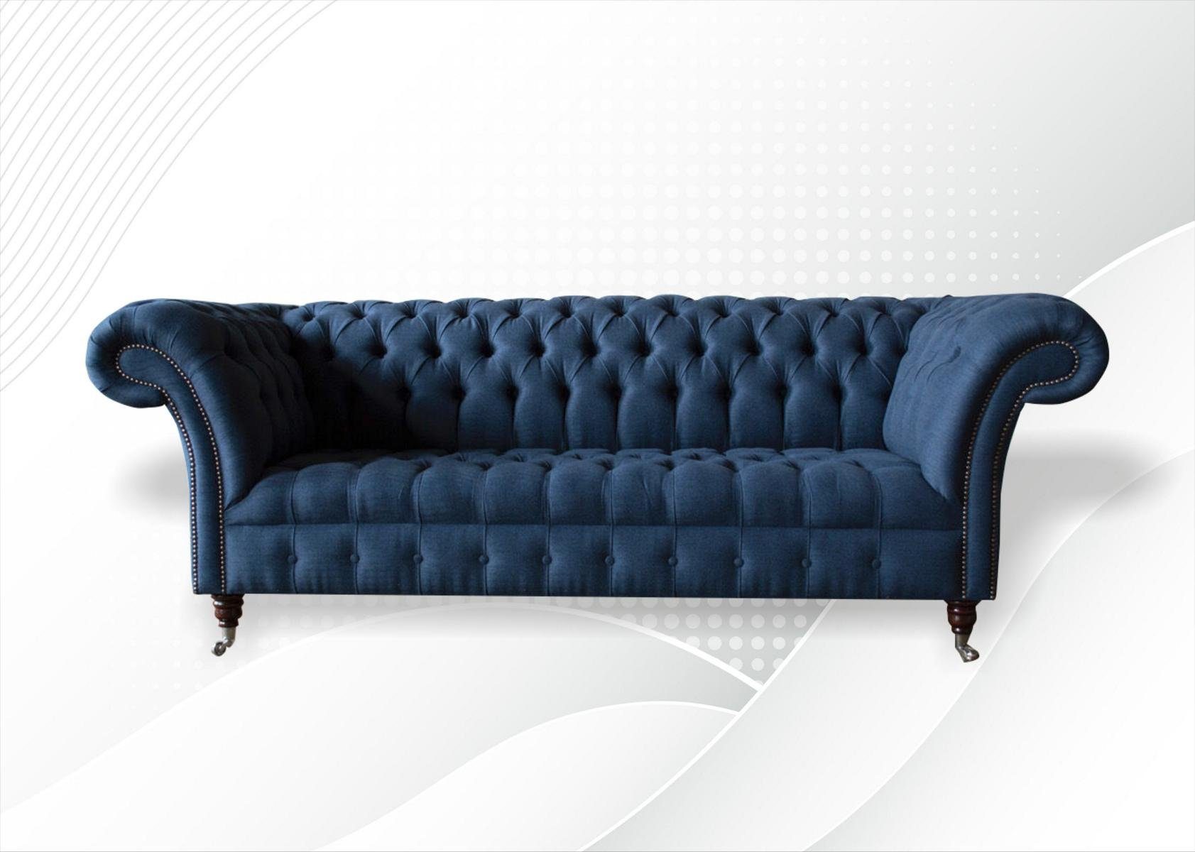 JVmoebel cm Chesterfield Design 3 Sofa Sitzer 225 Couch Chesterfield-Sofa, Sofa