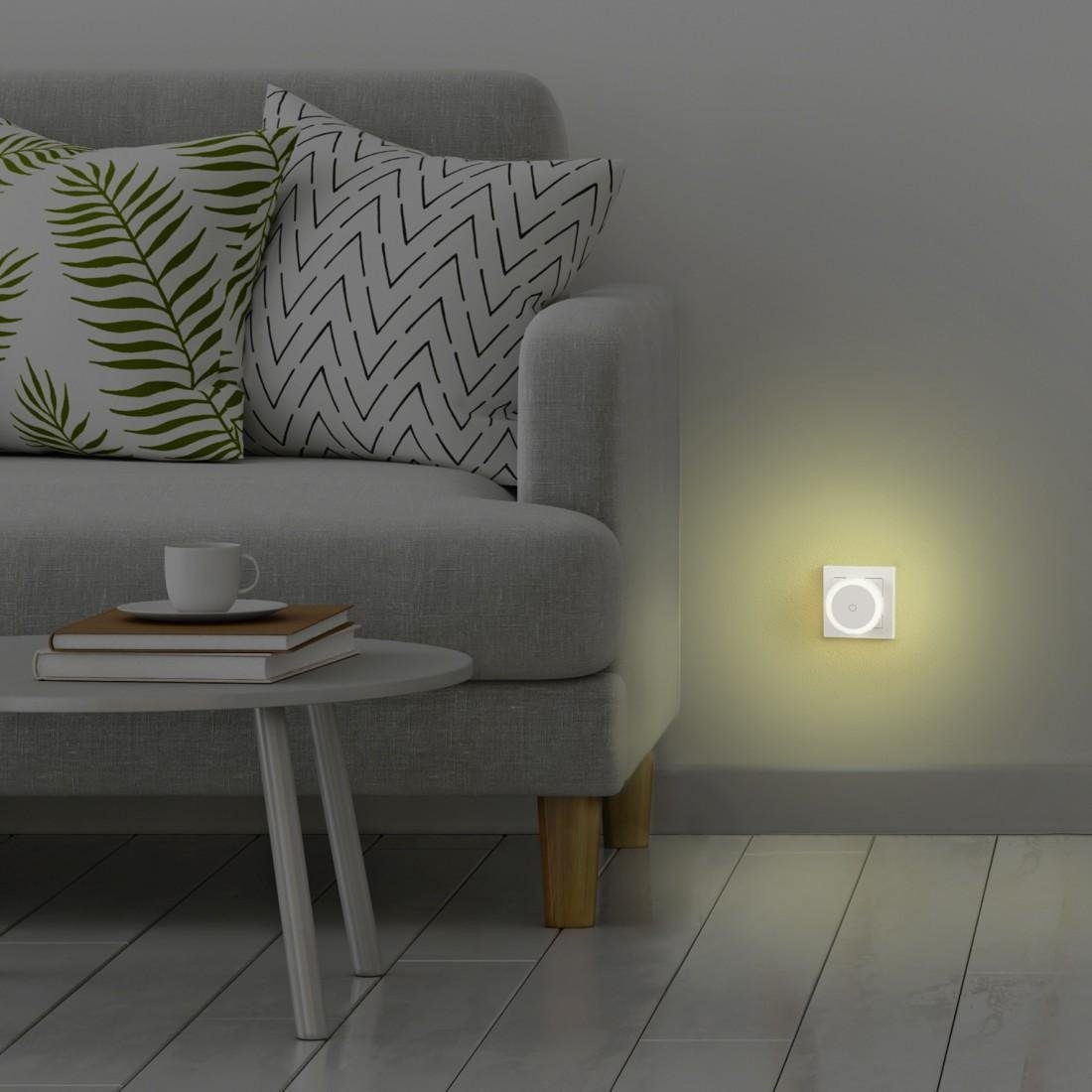 Hama LED Nachtlicht Nachtlicht Stecksode Touch integriert, Nachtlichtfunktion, Für LED Babys Sensor, Kinder, für energiesparend, und mit fest Erwachsene Warmweiß, warmweiß