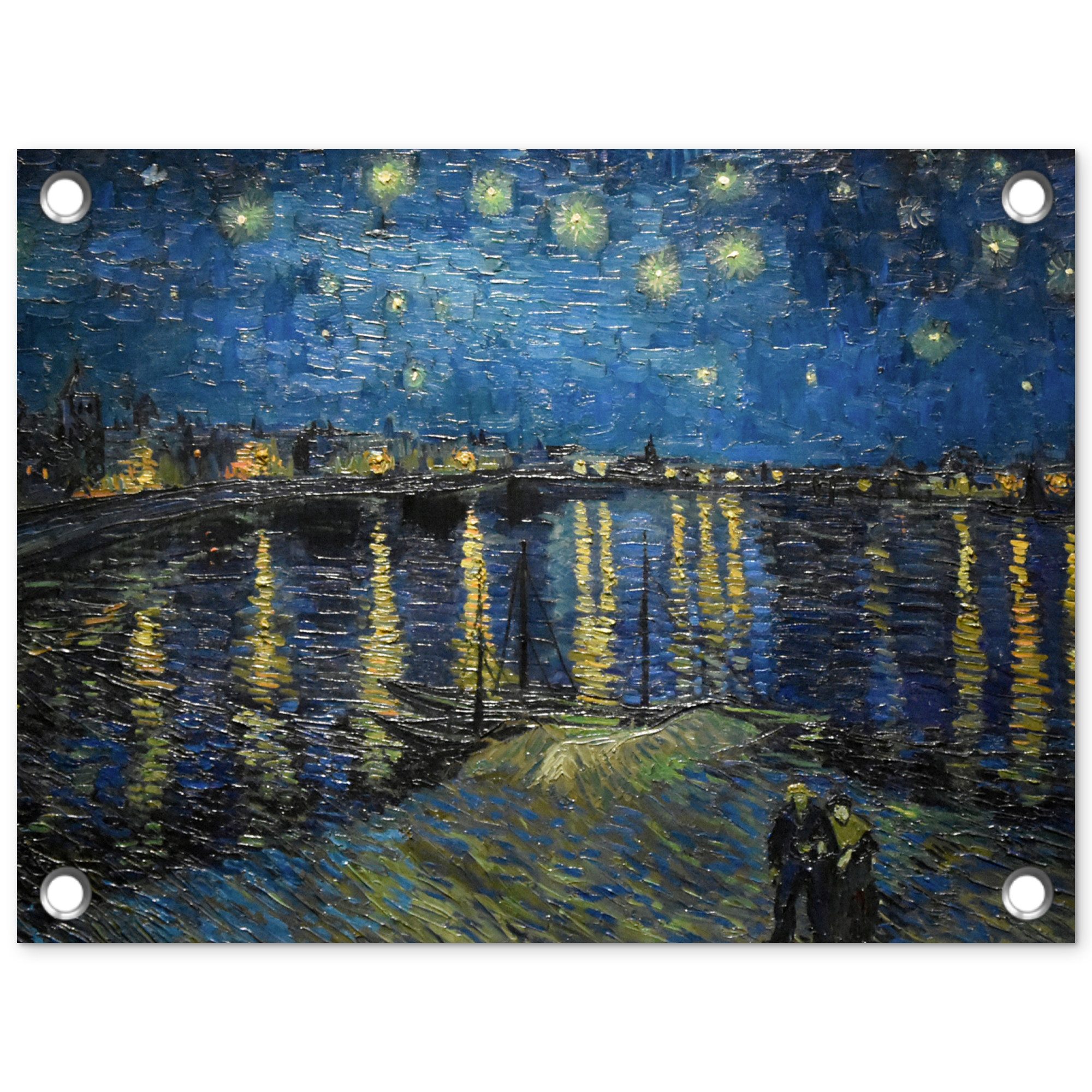 OnlyWow Poster für Garten Van Gogh - Brücke - Alte Meister, Gartenposter, Outdoor Bilder, Gartendekoration Bild, 40x30 cm