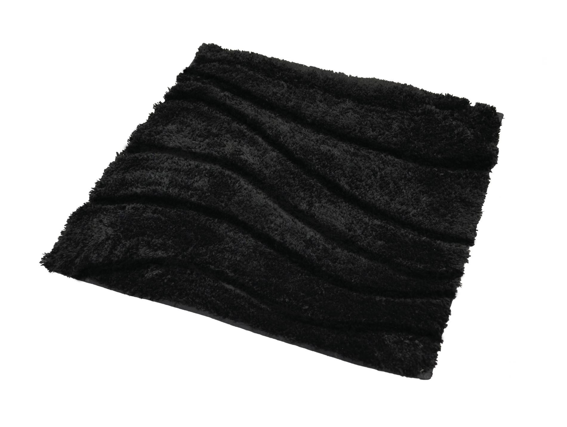 Ridder Badematte La Ola schwarz, Höhe 55 mm, 100% Polyester-Microfaser