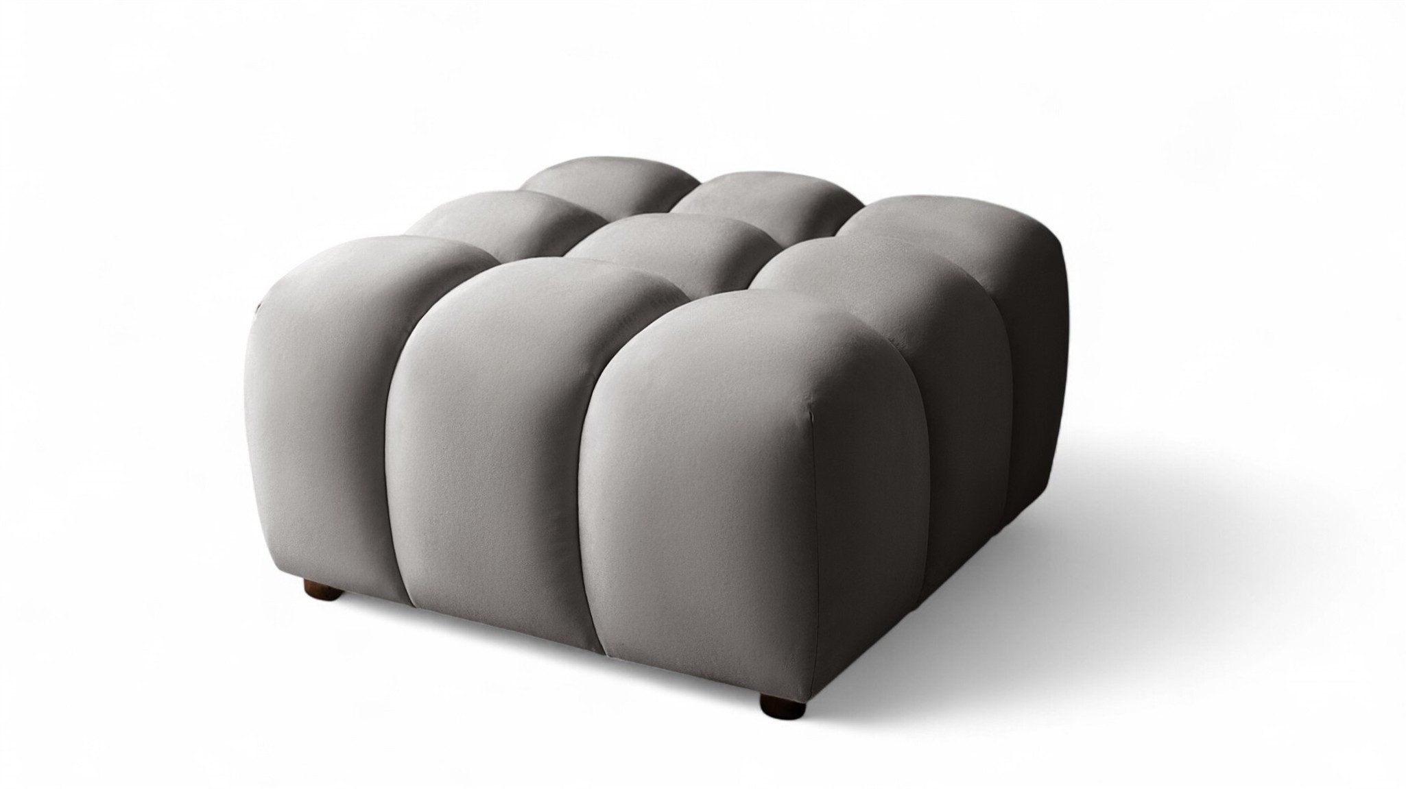 Fun Möbel Polsterhocker Designerhocker FUN MANOLO in Velourstoff (Bluvel) (kombinierbar mit 2-Sitzer oder 3-Sitzer), Rundumpolsterung