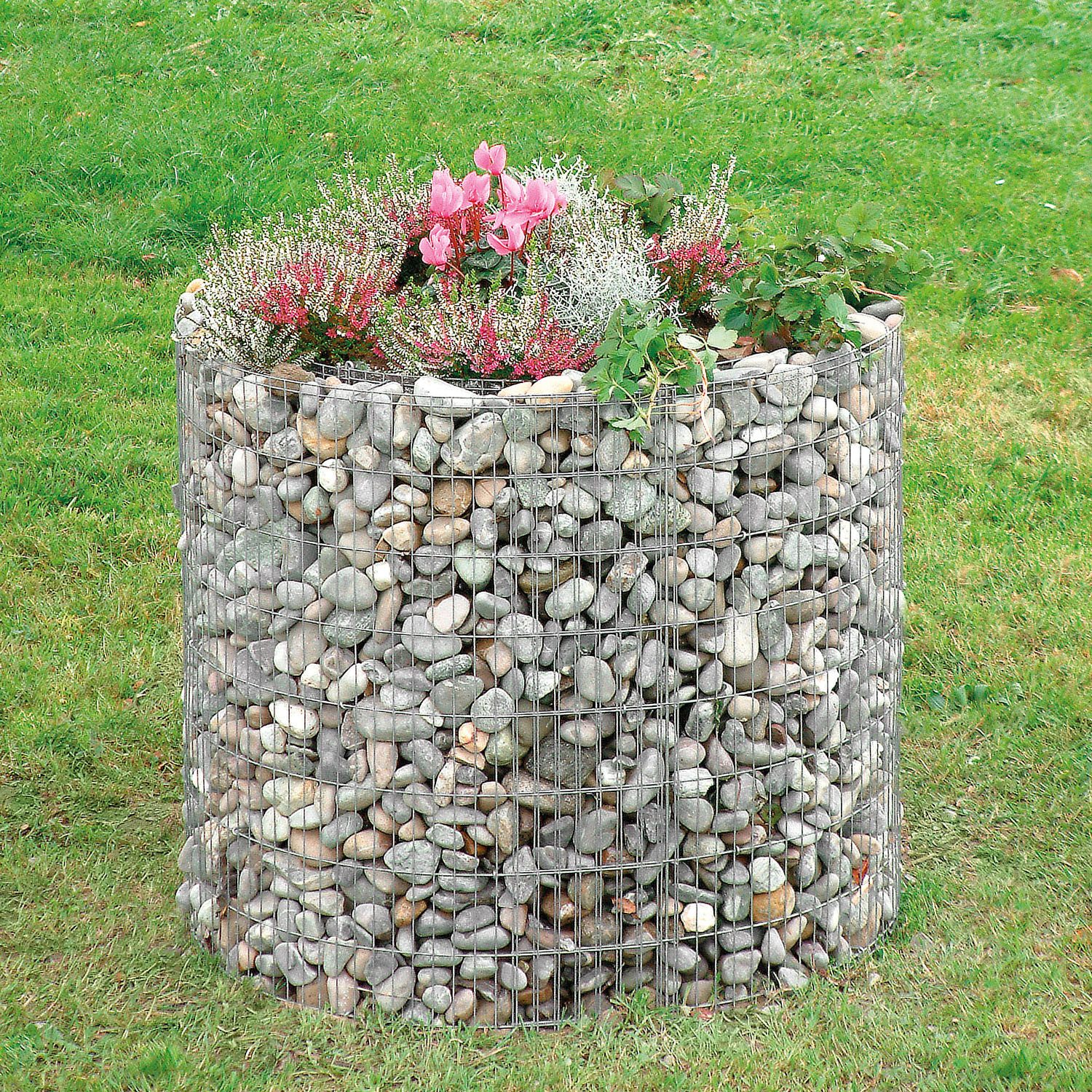 Bellissa Hochbeet Gabionen-Hochbeet rund 92/72cm H:80cm Gabionenkörbe DIY-Bausatz